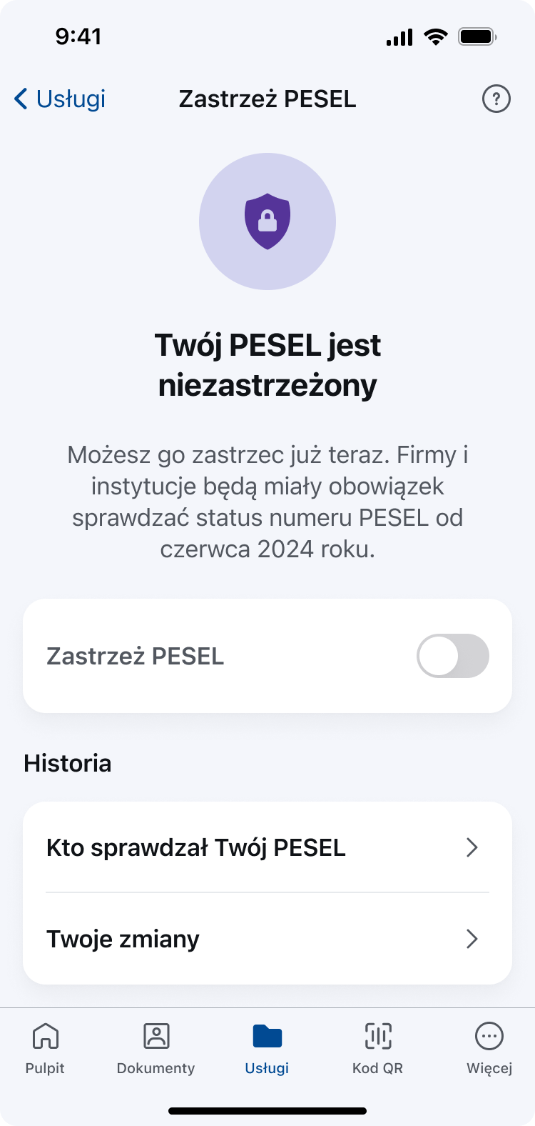 Zastrzeganie PESEL